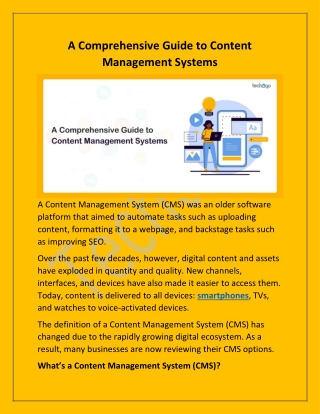 A Comprehensive Guide to Content Management Systems