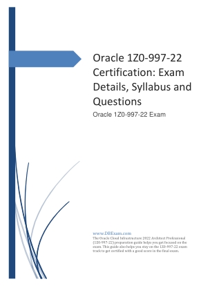 Oracle 1Z0-997-22 Certification: Exam Details, Syllabus and Questions