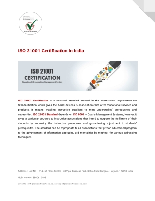 ISO 21001 Certification