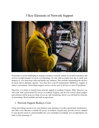 5 Key Elements of Network Support