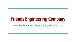 Semi Automatic Paper Cutting Machine