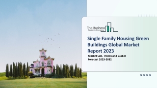 Single-Family Housing Green Buildings Market Size, Opportunities And Strategies