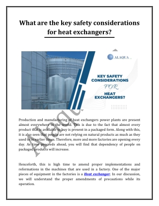 What are the key safety considerations for heat exchangers