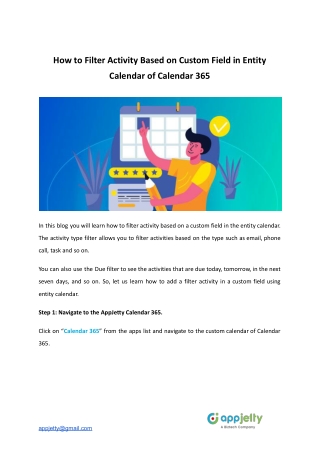 AppJetty_ Microblog_ How to Filter Activity Based on Custom Field in Entity Calendar of Calendar 365