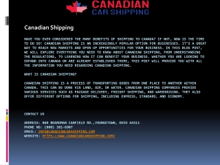 Canadian Shipping