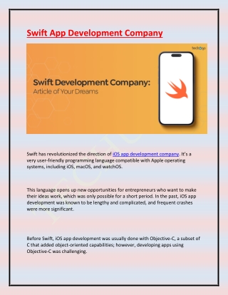 Swift App Development Company