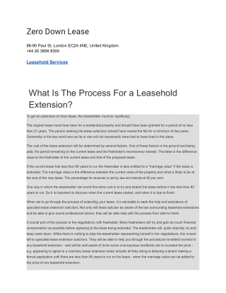 Zero Down Lease