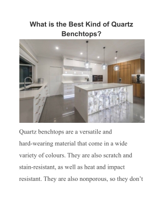 What is the Best Kind of Quartz Benchtops