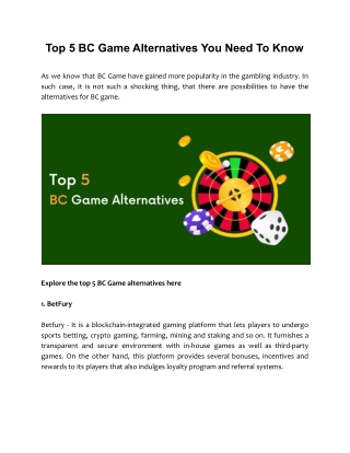 Top 5 BC Game Alternatives You Need To Know