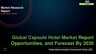 Capsule Hotel Market Worth US$ 286.2 million by 2030