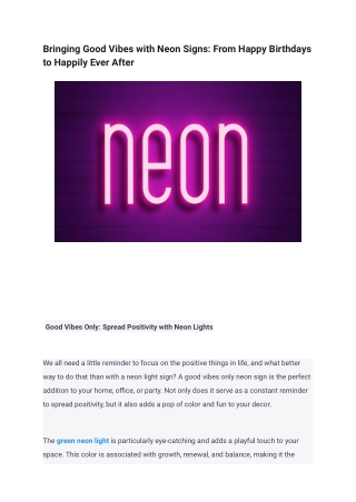 Bringing Good Vibes with Neon Signs_ From Happy Birthdays to Happily Ever After