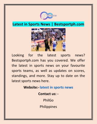 Latest in Sports News | Bestsportph.com