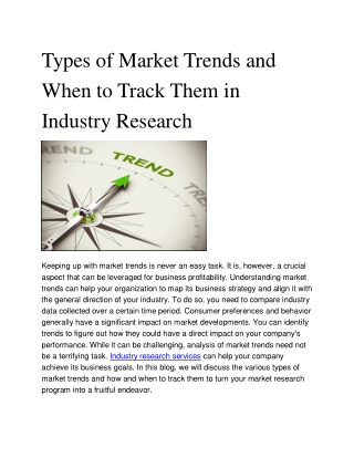 Types of Market Trends and When to Track Them in Industry Research