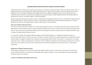 Leveraging Global Trademark Search for Usage & Protection of Marks