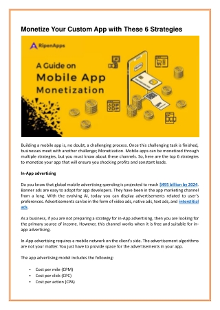 Monetize Your Custom App with These 6 Strategies