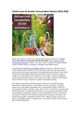 Global Lawn & Garden Consumables Market 2022-2028