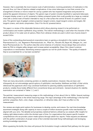 Ophthalmic Medicines: The Protection And Efficacy Of Brand-name Versus Generic F