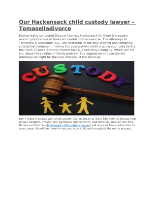 Our Hackensack child custody lawyer