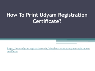 How To Print Udyam Registration Certificate
