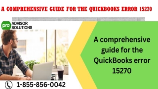 A comprehensive guide for the QuickBooks error 15270