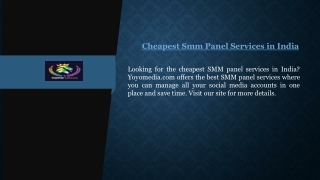 Cheapest Smm Panel Services in India  Yoyomedia.com