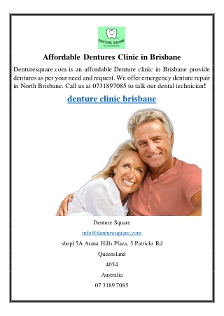 Affordable Dentures Clinic in Brisbane