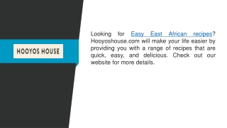 Easy East African Recipes  Hooyoshouse.com