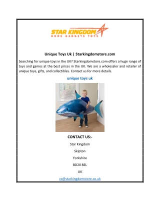 Unique Toys Uk  Starkingdomstore