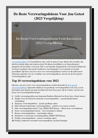 De Beste Verzwaringsdekens Voor Jou Getest (2023 Vergelijking)
