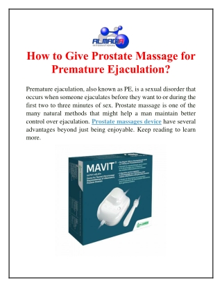 How to Give Prostate Massage for Premature Ejaculation