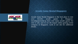 Arcade Game Rental Singapore  Arcadegamerental.sg