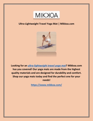 Ultra Lightweight Travel Yoga Mat | Mikkoa.com