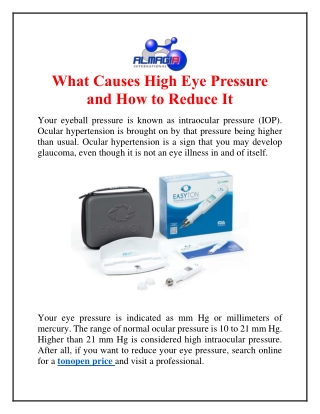 What Causes High Eye Pressure and How to Reduce It
