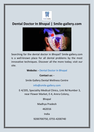Dental Doctor In Bhopal  Smile-gallery