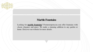 Marble Fountains | Fromeuropetoyou.com