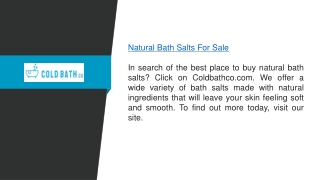 Natural Bath Salts For Sale  Coldbathco.com