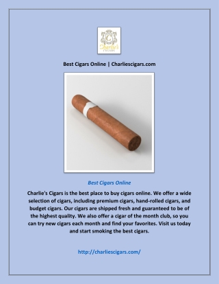 Best Cigars Online | Charliescigars.com