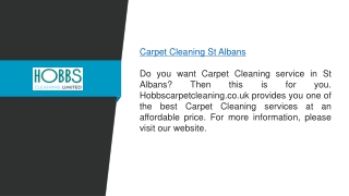 Carpet Cleaning St Albans  Hobbscarpetcleaning.co.uk