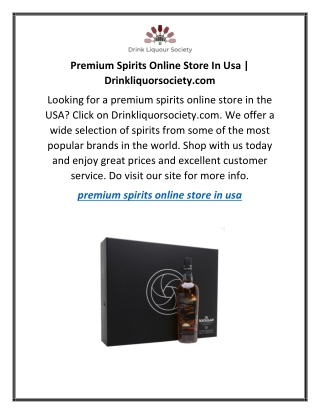 Premium Spirits Online Store In Usa  Drinkliquorsociety.com