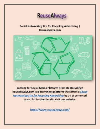 Social Networking Site for Recycling Advertising | Reusealways.com