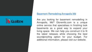 Basement Remodeling Annapolis Md Gloremllc.com