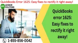 The most useful methods to fix QuickBooks Error 1625