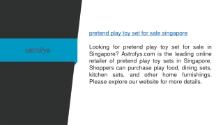 Pretend Play Toy Set For Sale Singapore  Astrofys.com