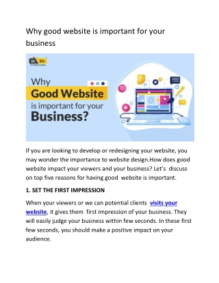 Why good website is important for your business