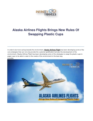 Alaska Airlines Flights Brings New Rules Of Swapping Plastic Cups
