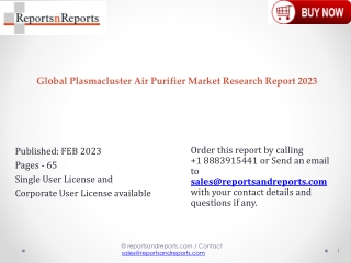 Plasmacluster Air Purifier Market Revenue and Demand 2023