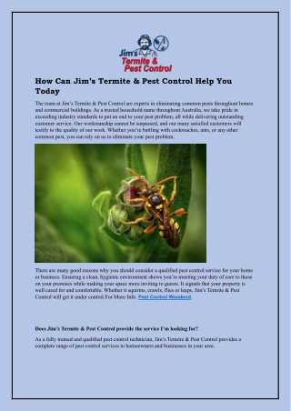 Pest Control Northcote