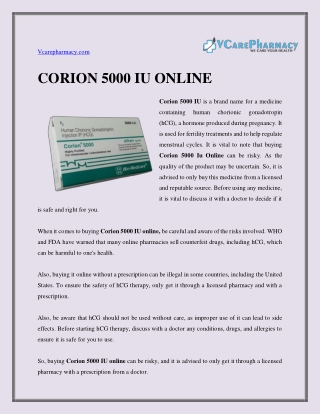 CORION 5000 IU ONLINE