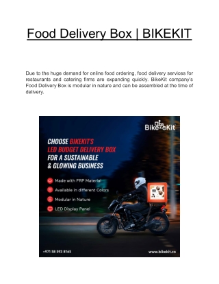 Food Delivery Box  | BIKEKIT