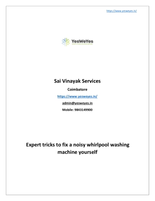 Whirlpool washing machine service in Coimbatore